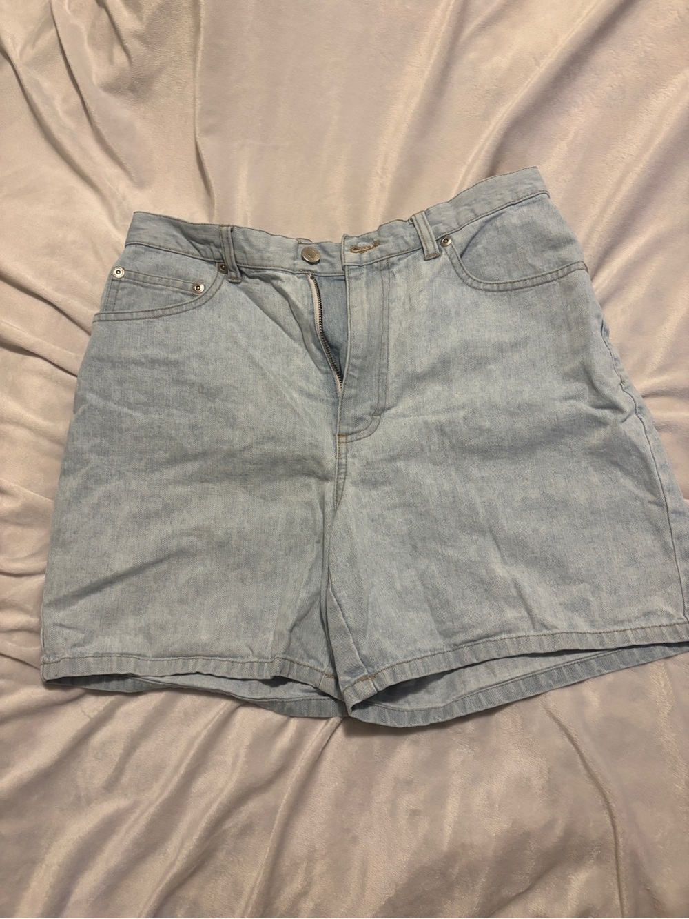 Covington Light Blue Denim High-Rise Shorts